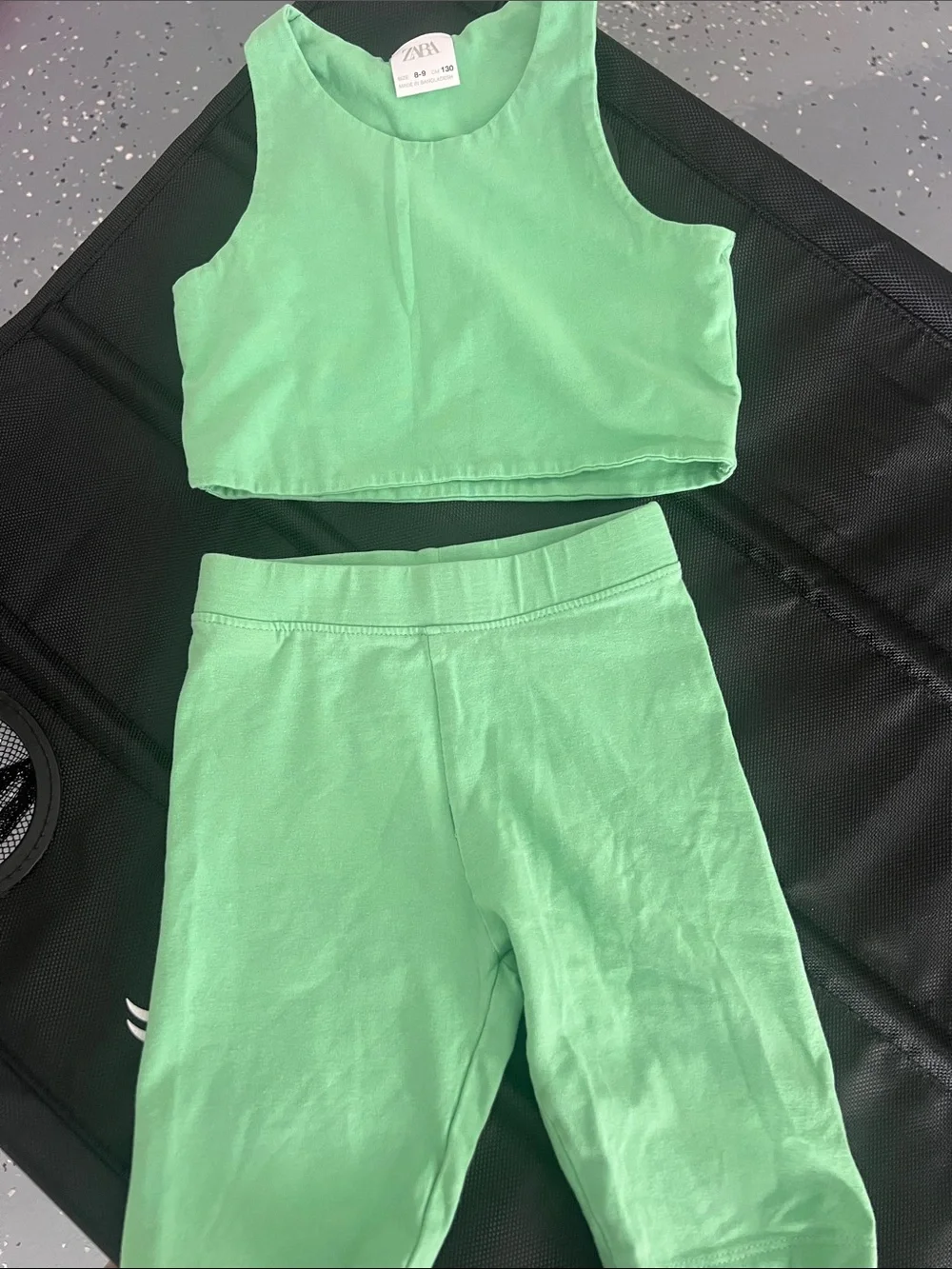 ZARA Light Mint Cropped Tank Top